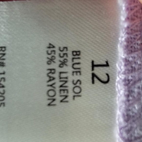 Purple 55% Linen Shorts - Picture 8 of 9